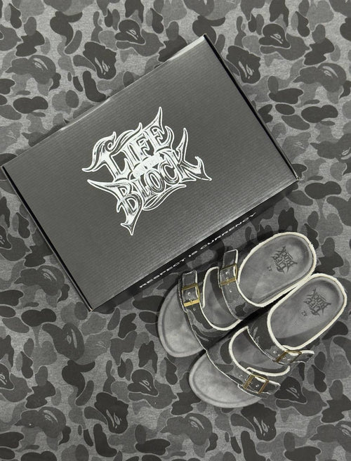 BUCKLE SANDALS ''BAPE CAMOU'' BLACK